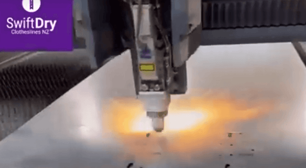 Laser cutting and bending clothesline wall brackets - SwiftDry Clotheslines NZ