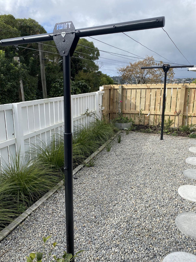 SwiftDry Coastline T Bar Clothesline (1200mm wide, 40m) - SwiftDry Clotheslines NZ