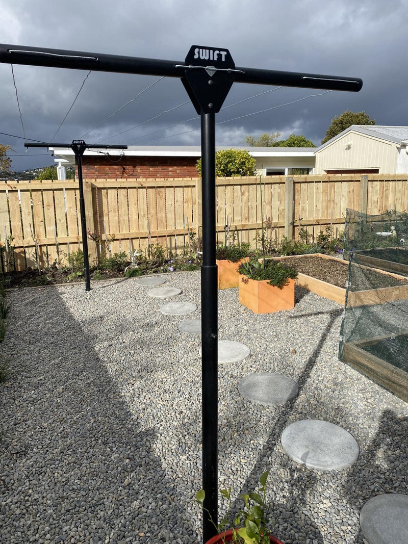SwiftDry Coastline T Bar Clothesline (1200mm wide, 40m) - SwiftDry Clotheslines NZ