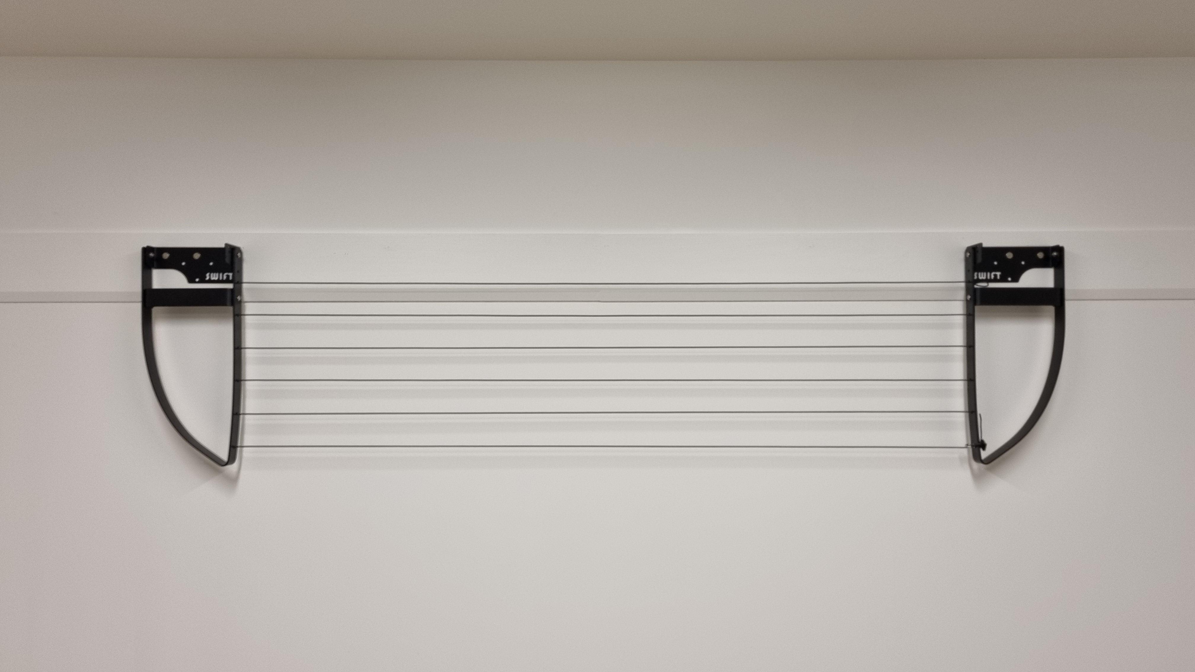 SwiftDry StreamLine Wall Mounted Clothesline - 6 Lines - Black - SwiftDry Clotheslines NZ