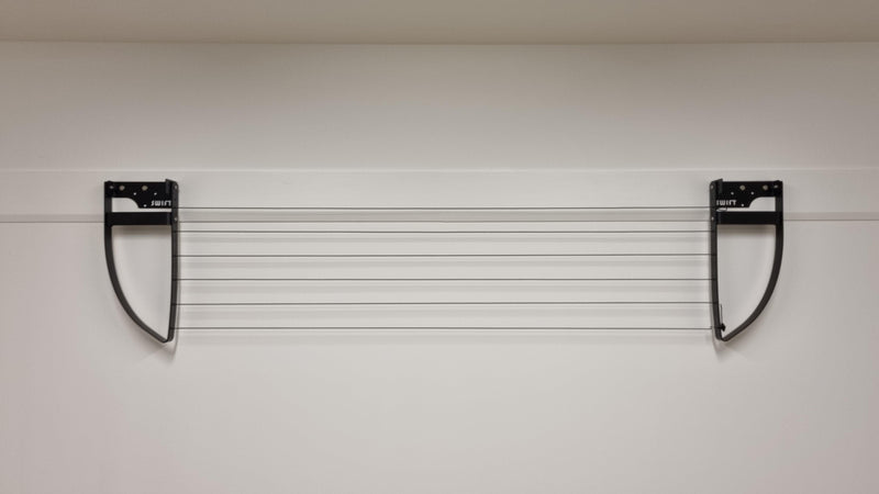 SwiftDry StreamLine Wall Mounted Clothesline - 6 Lines - Black - SwiftDry Clotheslines NZ