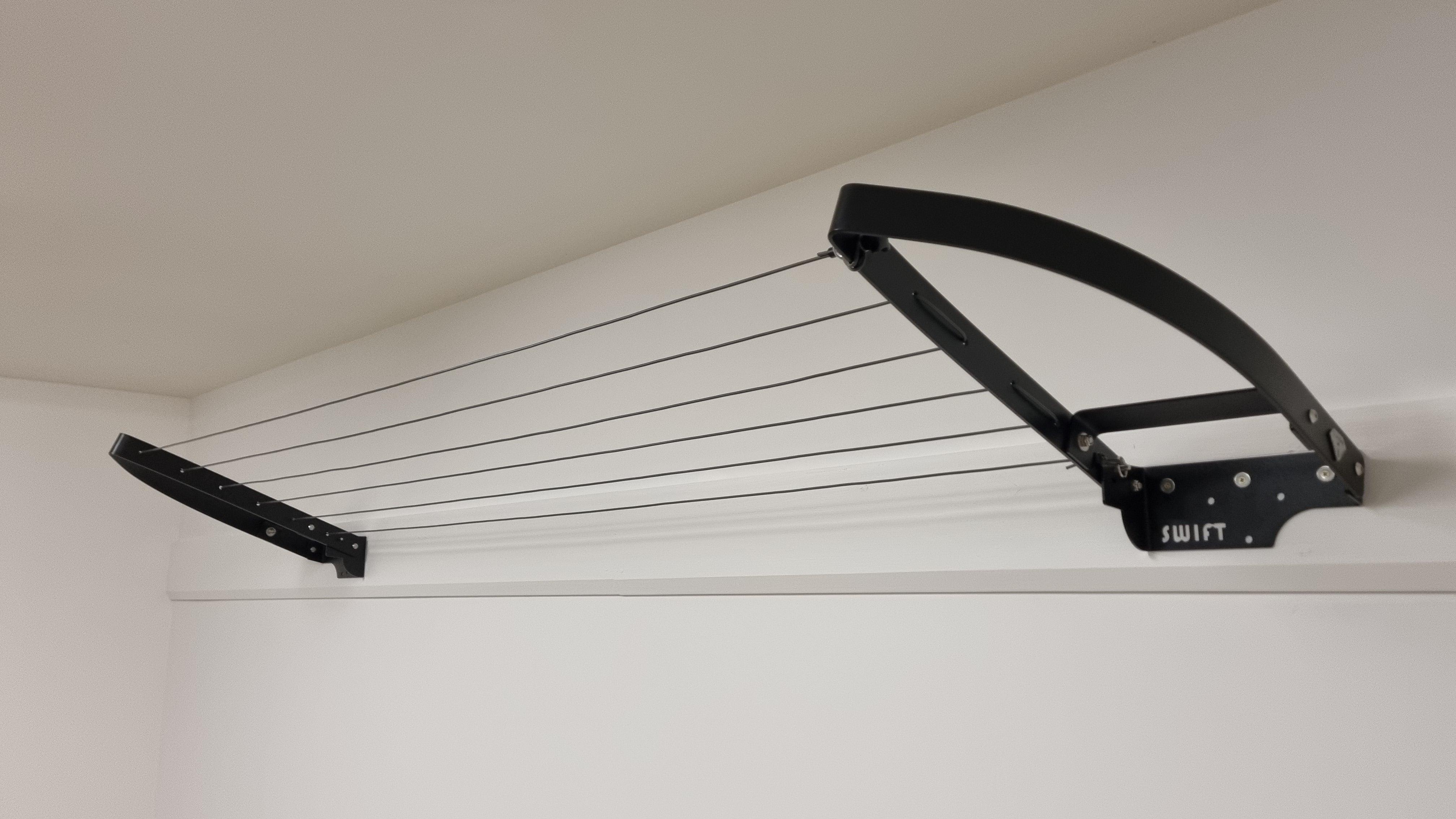 SwiftDry StreamLine Wall Mounted Clothesline - 6 Lines - Black - SwiftDry Clotheslines NZ