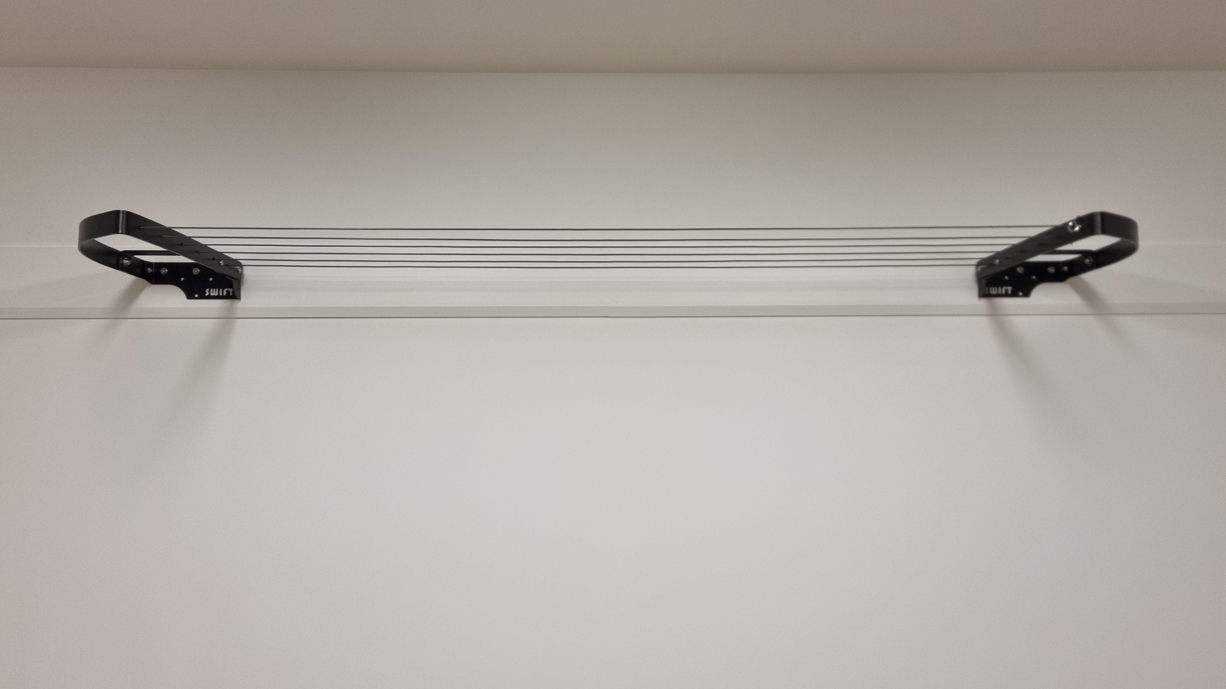 SwiftDry StreamLine Wall Mounted Clothesline - 6 Lines - Black - SwiftDry Clotheslines NZ