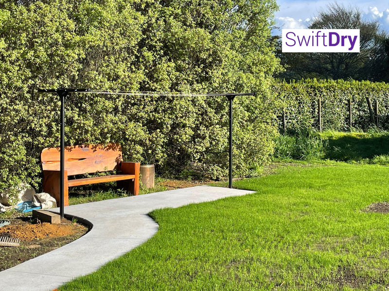 SwiftDry Coastline T Bar Clothesline (1200mm wide, 42m) - SwiftDry Clotheslines NZ