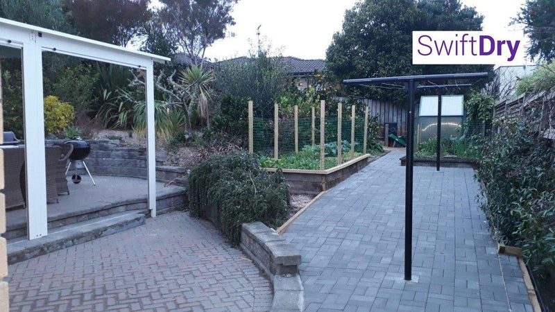SwiftDry Coastline T Bar Clothesline (1200mm wide, 42m) - SwiftDry Clotheslines NZ