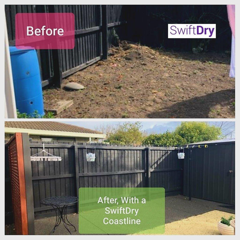 SwiftDry Coastline T Bar Clothesline (1200mm wide, 42m) - SwiftDry Clotheslines NZ