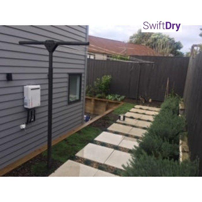 SwiftDry Coastline T Bar Clothesline (1200mm wide, 42m) - SwiftDry Clotheslines NZ